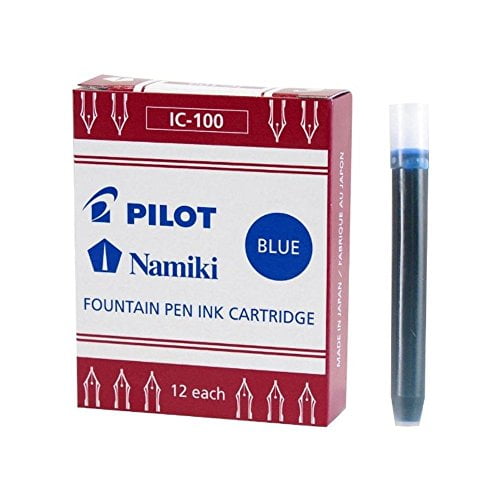 Blue Ink 2 Packs of 12 69101 Pilot Namiki IC100 Fountain Pen Ink Cartridge